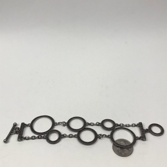 Brighton Silver Tone Circle Round Toggle Bracelet - Picture 2 of 4